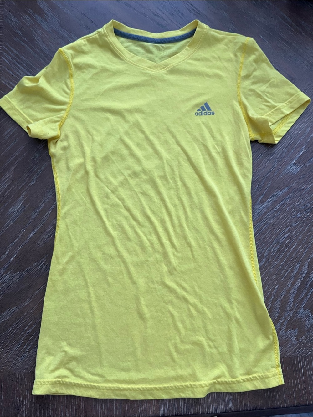 Adidas Women's Yellow V-Neck Performance Tee